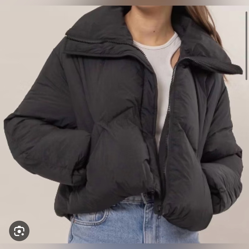 HyFve brand Dark Chocolate Zip-Up Long Sleeve Puffer Jacket